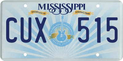 MS license plate CUX515