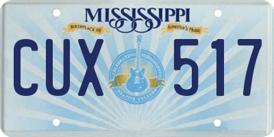MS license plate CUX517