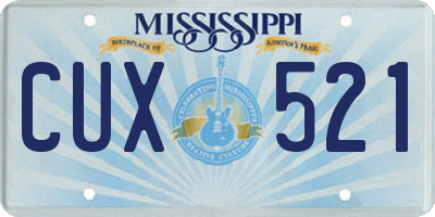 MS license plate CUX521