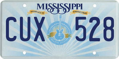 MS license plate CUX528