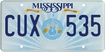 MS license plate CUX535