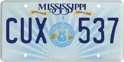 MS license plate CUX537