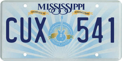 MS license plate CUX541