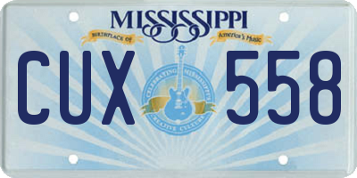 MS license plate CUX558