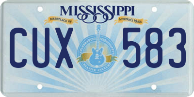 MS license plate CUX583