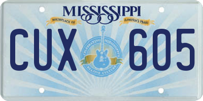MS license plate CUX605