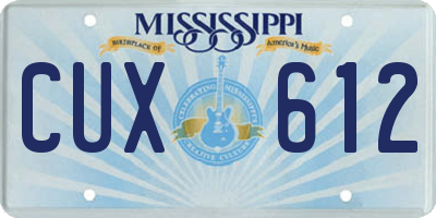 MS license plate CUX612
