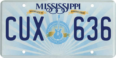 MS license plate CUX636