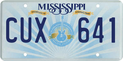 MS license plate CUX641