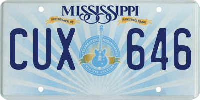 MS license plate CUX646