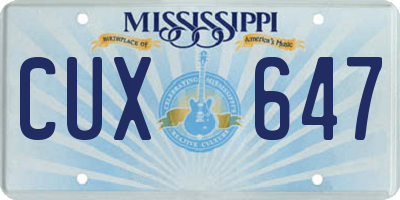 MS license plate CUX647