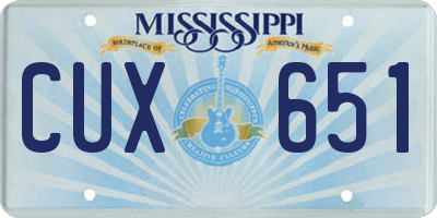 MS license plate CUX651