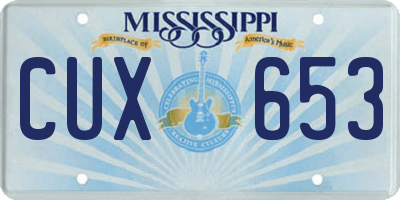 MS license plate CUX653