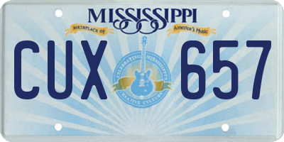 MS license plate CUX657