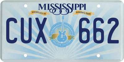 MS license plate CUX662