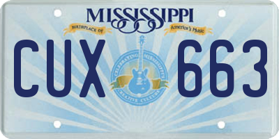 MS license plate CUX663