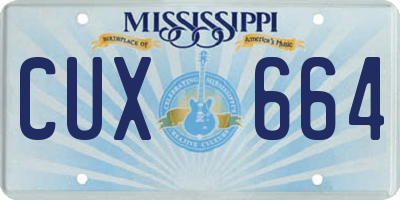 MS license plate CUX664