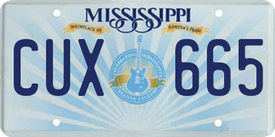 MS license plate CUX665