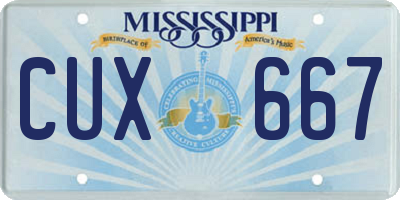 MS license plate CUX667