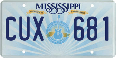 MS license plate CUX681