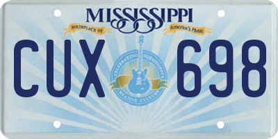 MS license plate CUX698