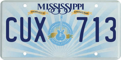 MS license plate CUX713