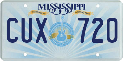 MS license plate CUX720