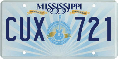 MS license plate CUX721