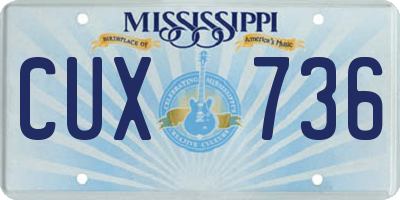 MS license plate CUX736
