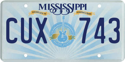 MS license plate CUX743
