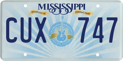 MS license plate CUX747