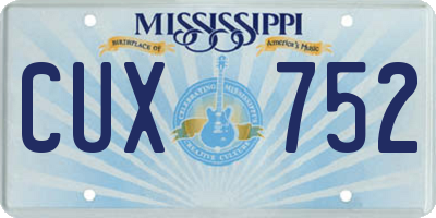 MS license plate CUX752