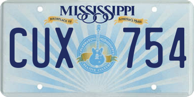 MS license plate CUX754