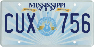 MS license plate CUX756