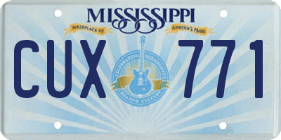 MS license plate CUX771