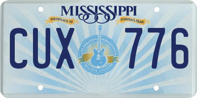 MS license plate CUX776