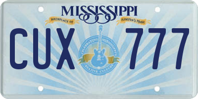 MS license plate CUX777