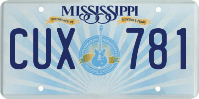 MS license plate CUX781