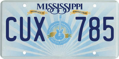 MS license plate CUX785