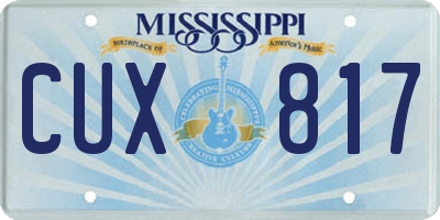 MS license plate CUX817