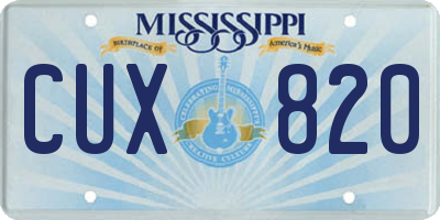 MS license plate CUX820