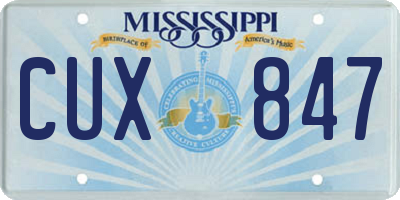 MS license plate CUX847
