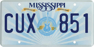MS license plate CUX851