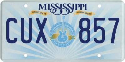 MS license plate CUX857