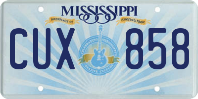 MS license plate CUX858