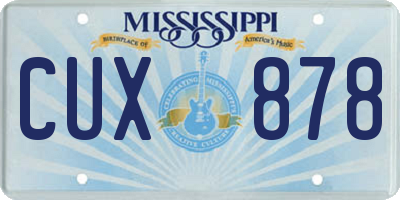 MS license plate CUX878