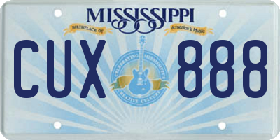 MS license plate CUX888
