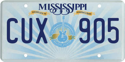 MS license plate CUX905