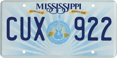 MS license plate CUX922
