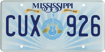 MS license plate CUX926